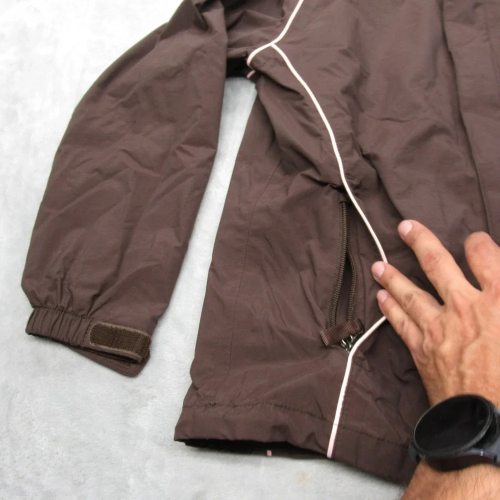 The North Face Jacket Youth Large Brown HyVent Hooded Waterproof Rain 3in1 Shell